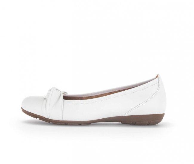 Gabor Damen Sportliche Ballerina Weiß - Glattleder