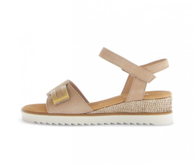 Gabor Damen Riemchensandale Beige - Rauleder