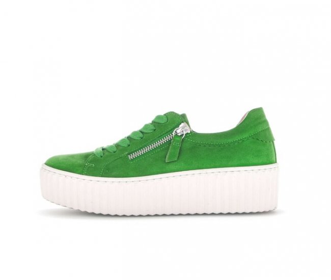 Gabor Damen Sneaker Low Grün - Rauleder