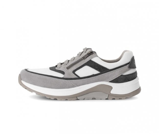 Gabor Herren Rollingsoft Sneaker Low Grau - Materialmix Leder/Textil
