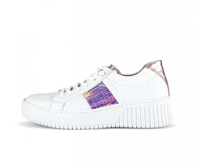 Gabor Damen Sneaker Low Weiß - Materialmix Leder