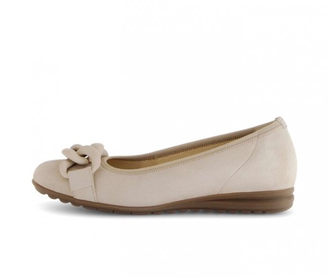 Gabor Damen Sportliche Ballerina Beige - Rauleder