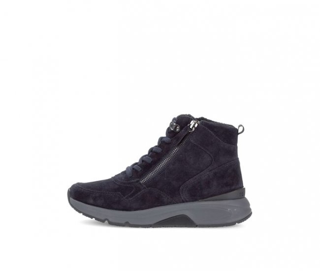 Gabor Damen Schnürstiefelette Blau - Rauleder