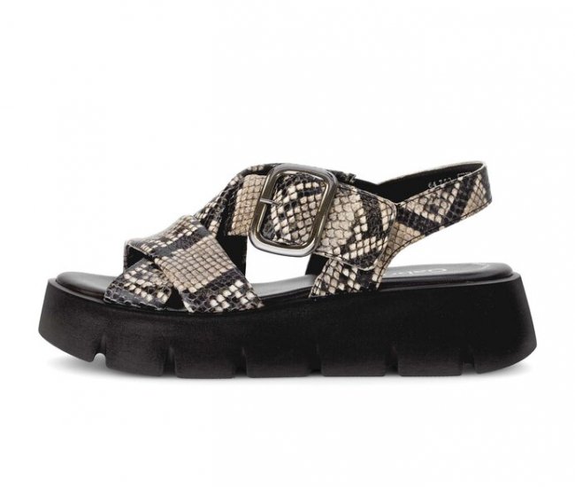 Gabor Damen Plateau Sandale Schwarz - Effektleder