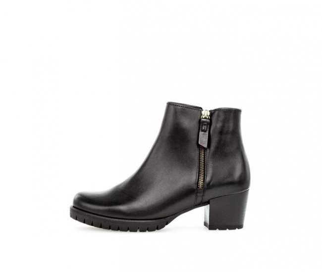 Gabor Damen Sportliche Stiefelette Schwarz - Glattleder
