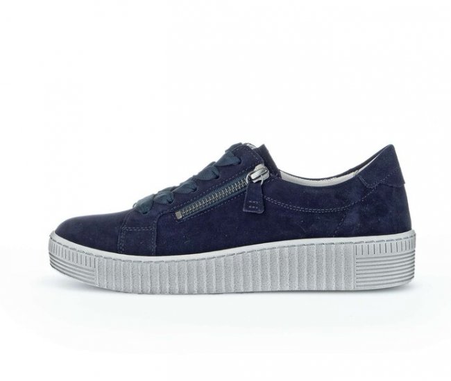 Gabor Damen Sneaker Low Blau - Rauleder