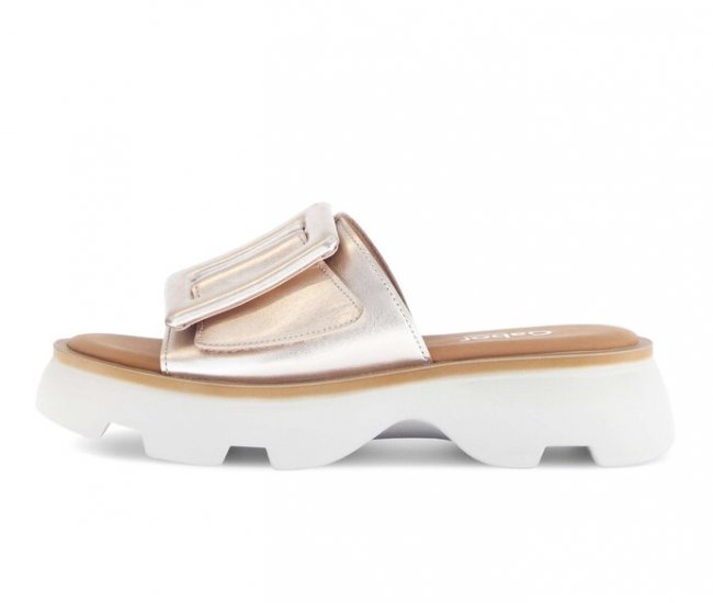 Gabor Damen Pantolette Gold - Effektleder