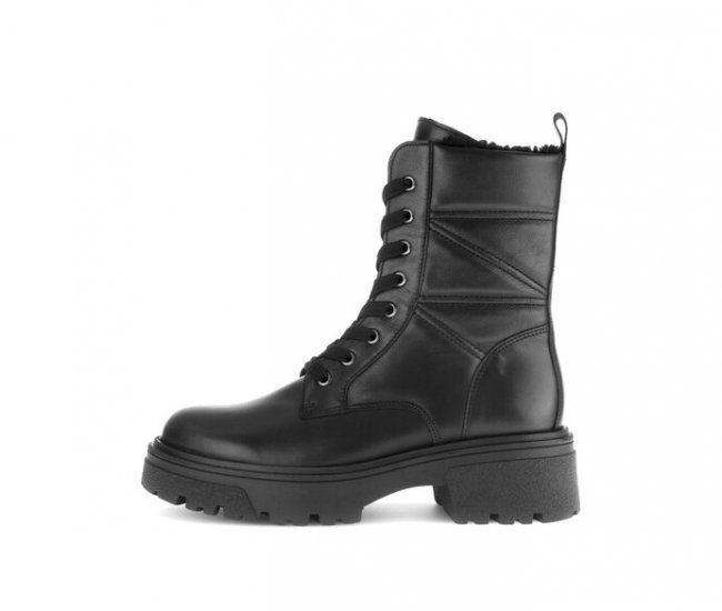Gabor Damen Schnürstiefelette Schwarz - Glattleder