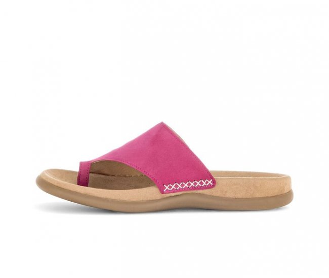 Gabor Damen Zehentrenner Pink - Rauleder