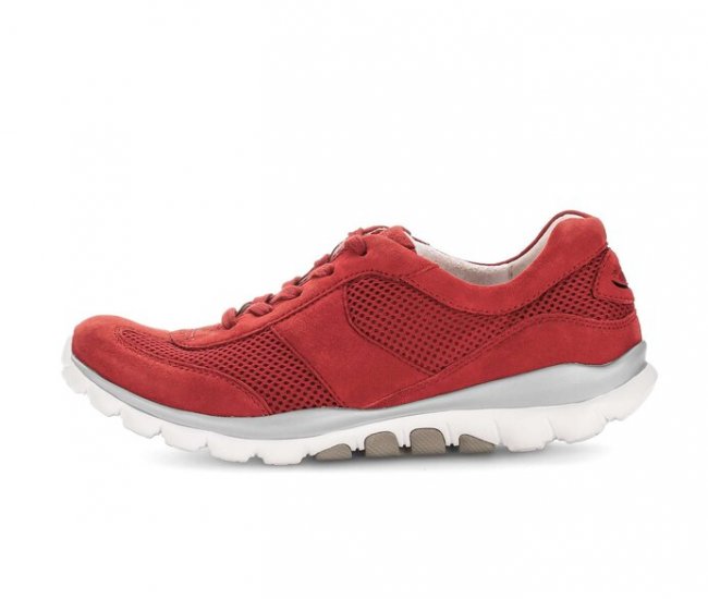 Gabor Damen Sneaker Low Rot - Materialmix Leder/Lederimitat
