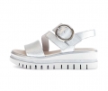 Gabor Damen Plateau Sandale Silber - Effektleder