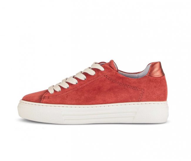 Gabor Damen Sneaker Low Rot - Materialmix Leder