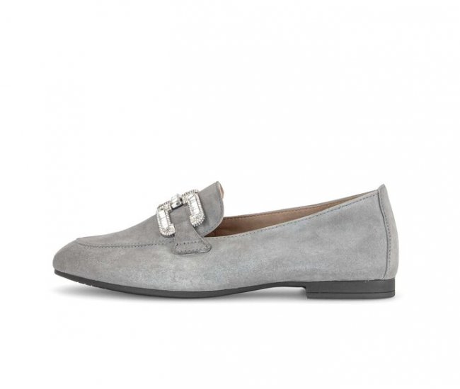 Gabor Damen Slipper Grau - Rauleder