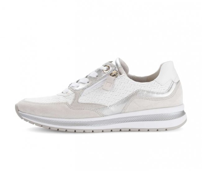 Gabor Damen Sneaker Low Weiß - Materialmix Leder