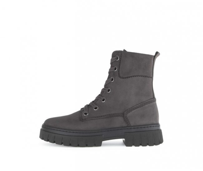 Gabor Damen Schnürstiefelette Grau - Rauleder
