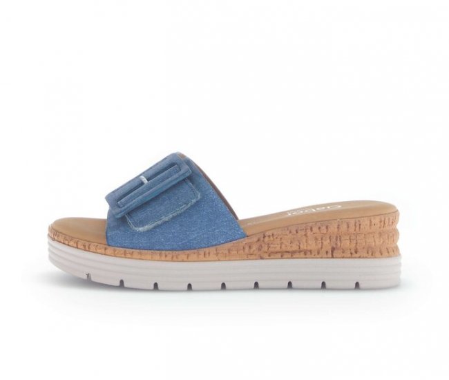 Gabor Damen Pantolette Blau - Rauleder