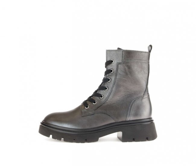 Gabor Damen Schnürstiefelette Silber - Glattleder