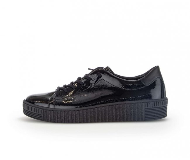 Gabor Damen Sneaker Low Schwarz - Materialmix Leder