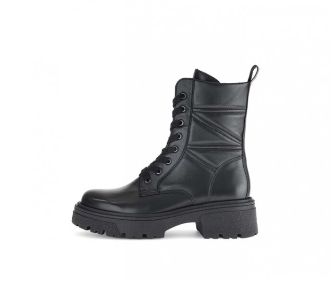 Gabor Damen Schnürstiefelette Schwarz - Glattleder