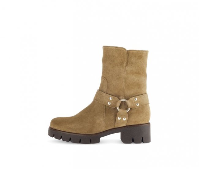Gabor Damen Biker Boots Braun - Rauleder