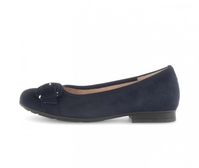 Gabor Damen Eleganter Ballerina Blau - Rauleder