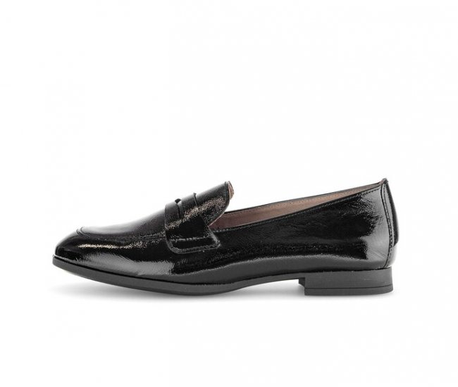 Gabor Damen Slipper Schwarz - Lackleder