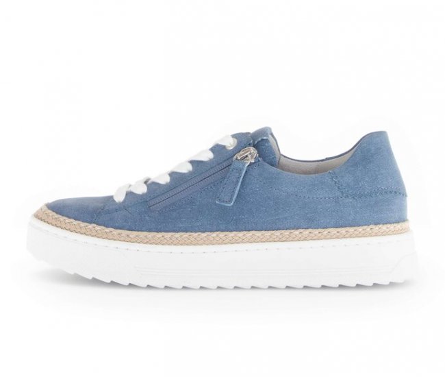 Gabor Damen Sneaker Low Blau - Rauleder