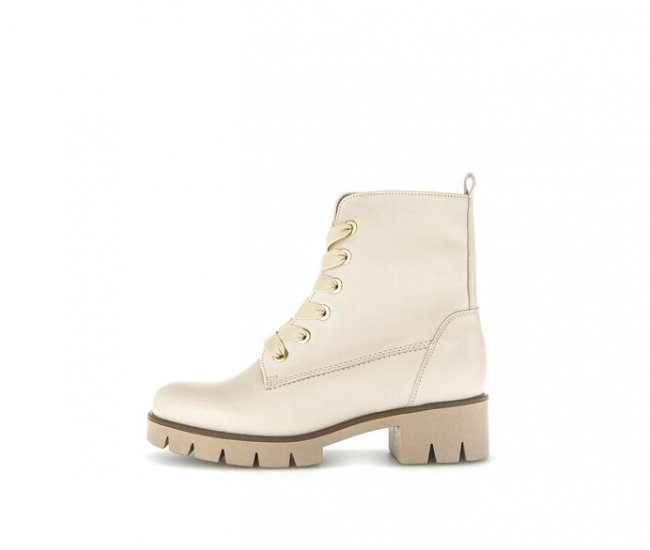 Gabor Damen Schnürstiefelette Beige - Glattleder