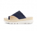 Gabor Damen Zehentrenner Blau - Materialmix Leder