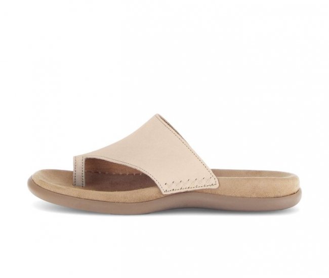 Gabor Damen Zehentrenner Beige - Rauleder