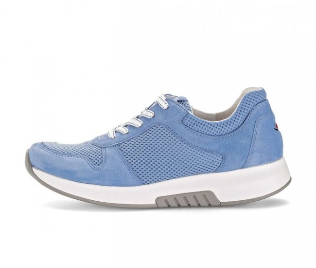 Gabor Damen Sneaker Low Blau - Materialmix Lederimitat