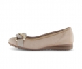 Gabor Damen Sportliche Ballerina Braun - Materialmix Leder