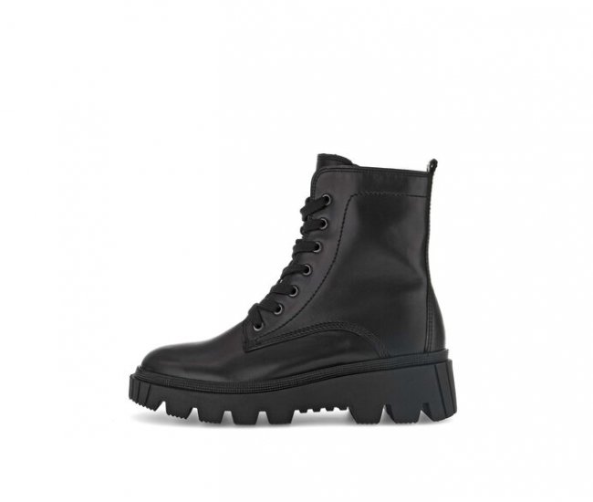 Gabor Damen Schnürstiefelette Schwarz - Glattleder