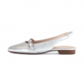 Gabor Damen Slingpumps Silber - Effektleder