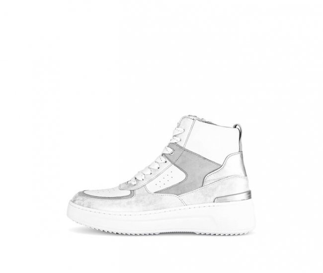 Gabor Damen Sneaker High Silber - Materialmix Leder