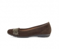 Gabor Damen Sportliche Ballerina Braun - Rauleder