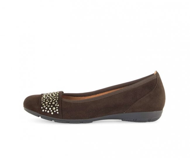 Gabor Damen Sportliche Ballerina Braun - Rauleder