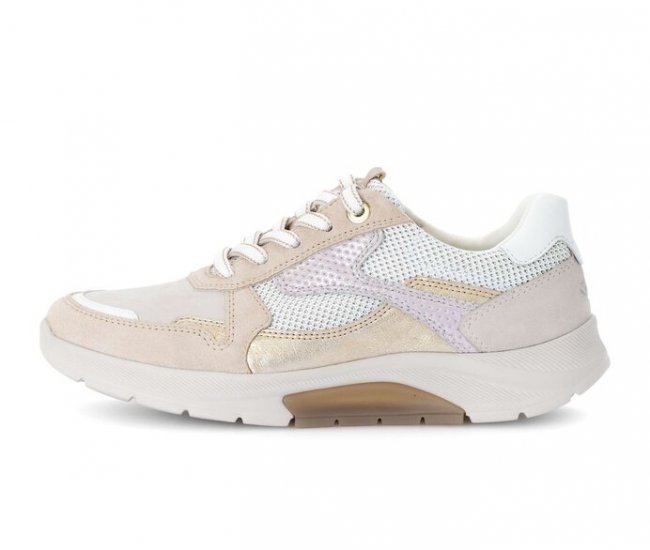 Gabor Damen Sneaker Low Beige - Materialmix Leder/Lederimitat