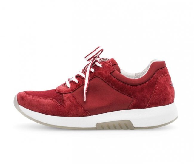 Gabor Damen Sneaker Low Rot - Materialmix Leder/Lederimitat