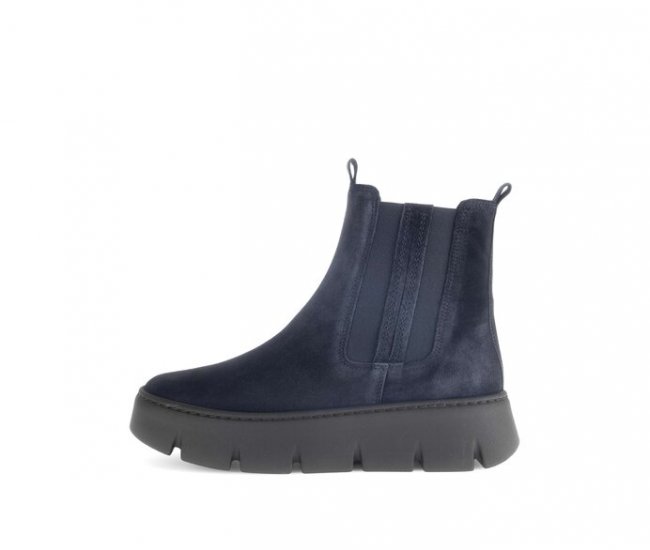 Gabor Damen Chelsea Boot Blau - Rauleder