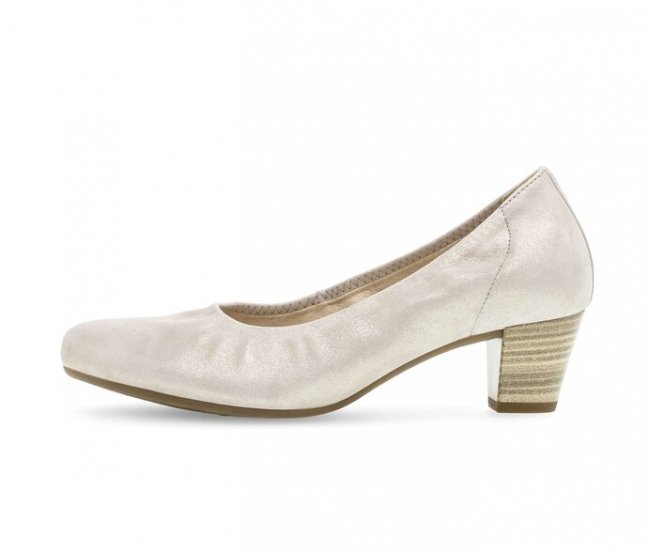 Gabor Damen Eleganter Pumps Beige - Effektleder