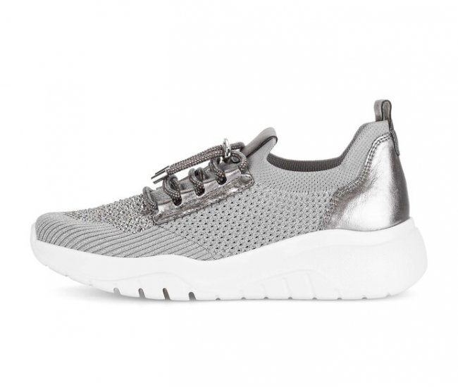 Gabor Damen Sneaker Low Grau - Materialmix Leder/Lederimitat