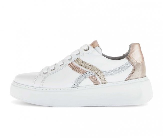 Gabor Damen Sneaker Low Weiß - Materialmix Leder/Lederimitat