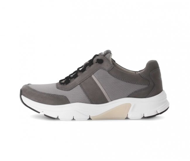 Gabor Herren Rollingsoft Sneaker Low Grau - Materialmix Leder/Textil