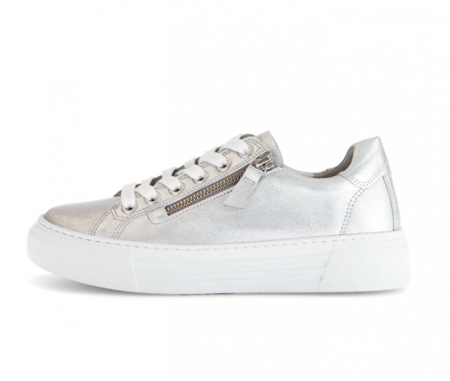 Gabor Damen Sneaker Low Silber - Effektleder