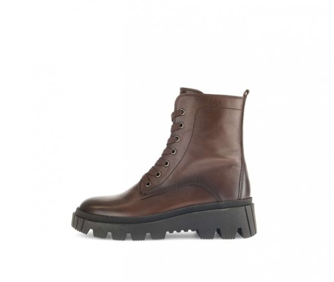 Gabor Damen Schnürstiefelette Braun - Glattleder