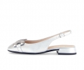 Gabor Damen Slingpumps Silber - Effektleder
