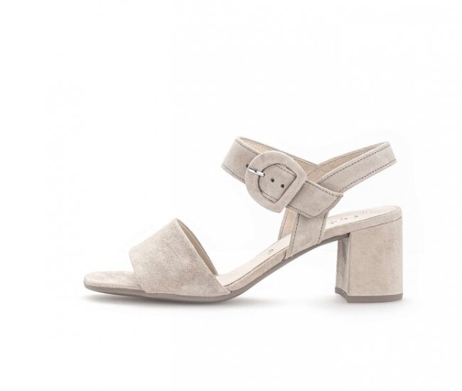 Gabor Damen Riemchensandale Beige - Rauleder
