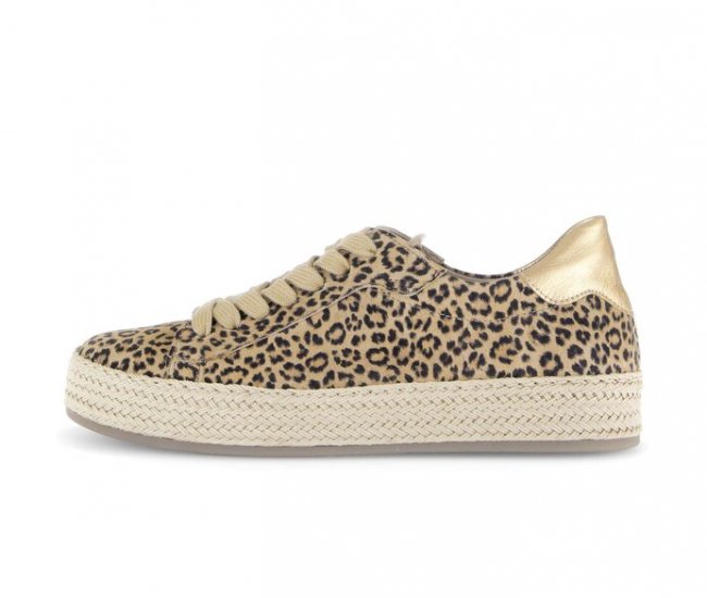 Gabor Damen Sneaker Low Beige - Materialmix Leder