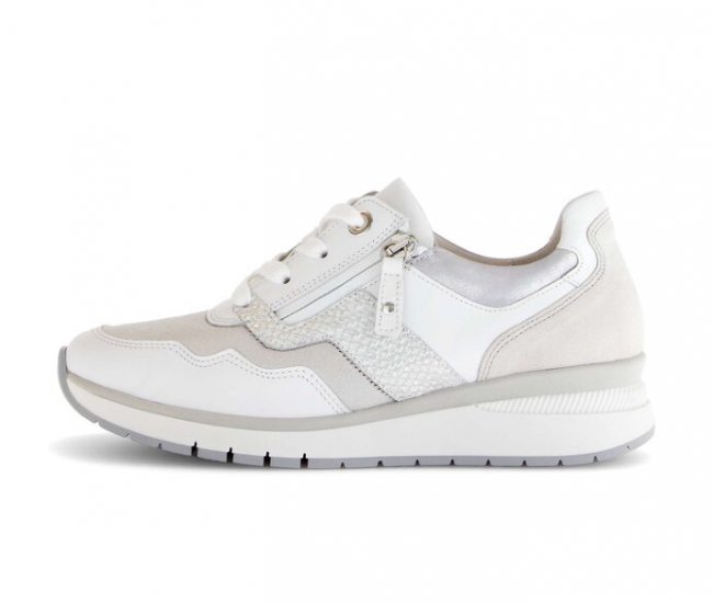 Gabor Damen Sneaker Low Weiß - Materialmix Leder/Lederimitat